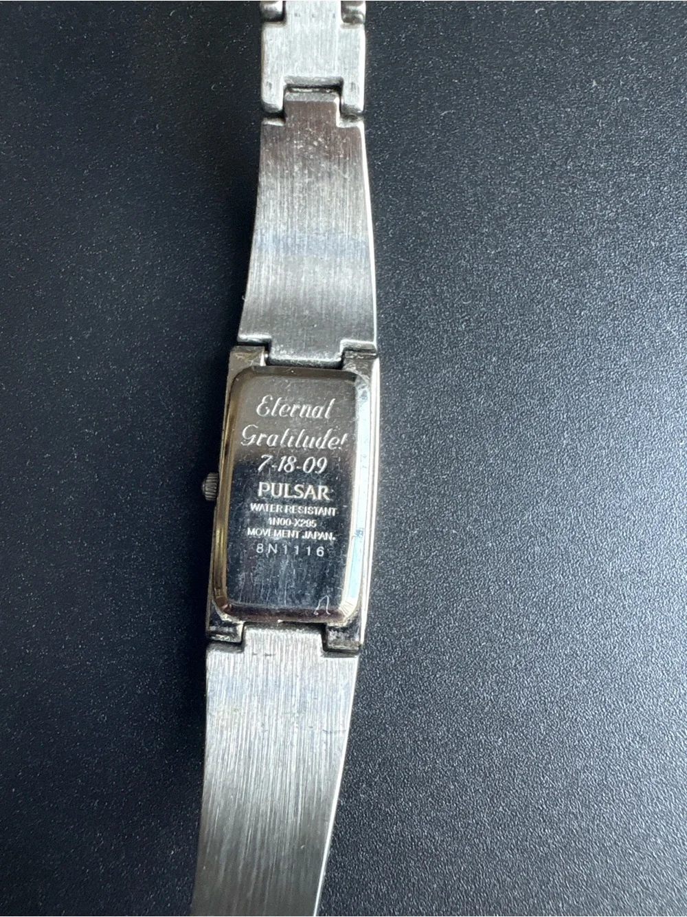 Pulsar Slim Silver Bangle Watch measurements shown non running